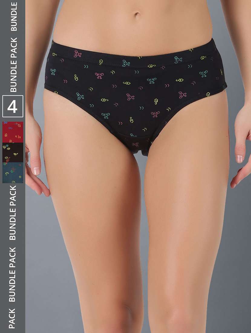 women printed cotton panty combo