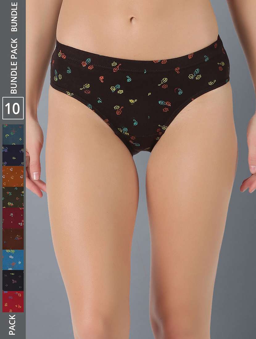 women printed cotton panty combo