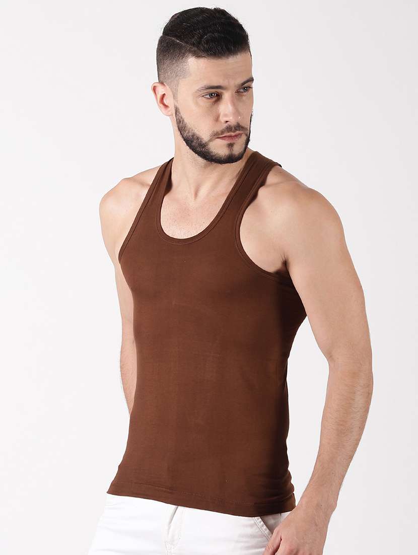 men pack of 2 solid sleeveless vest - 21578993 -  Standard Image - 1