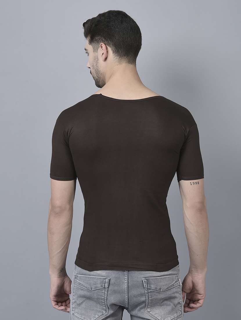 men pack of 5 solid half sleeve vest - 21579064 -  Standard Image - 1