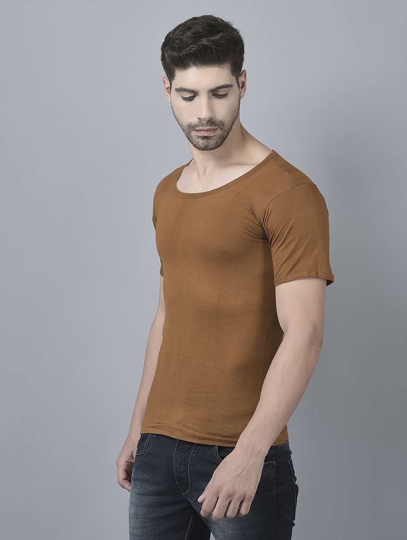 men pack of 7 solid half sleeve vest - 21579072 -  Standard Image - 1