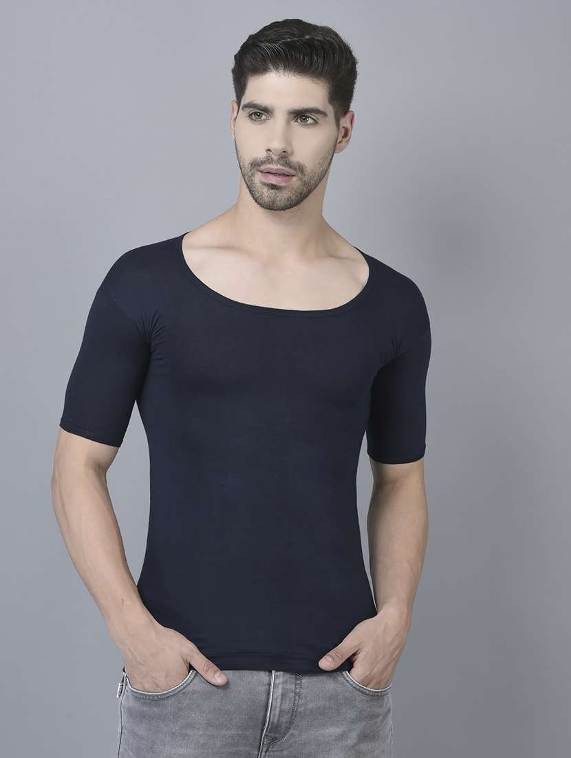 men pack of 7 solid half sleeve vest - 21579073 -  Standard Image - 1