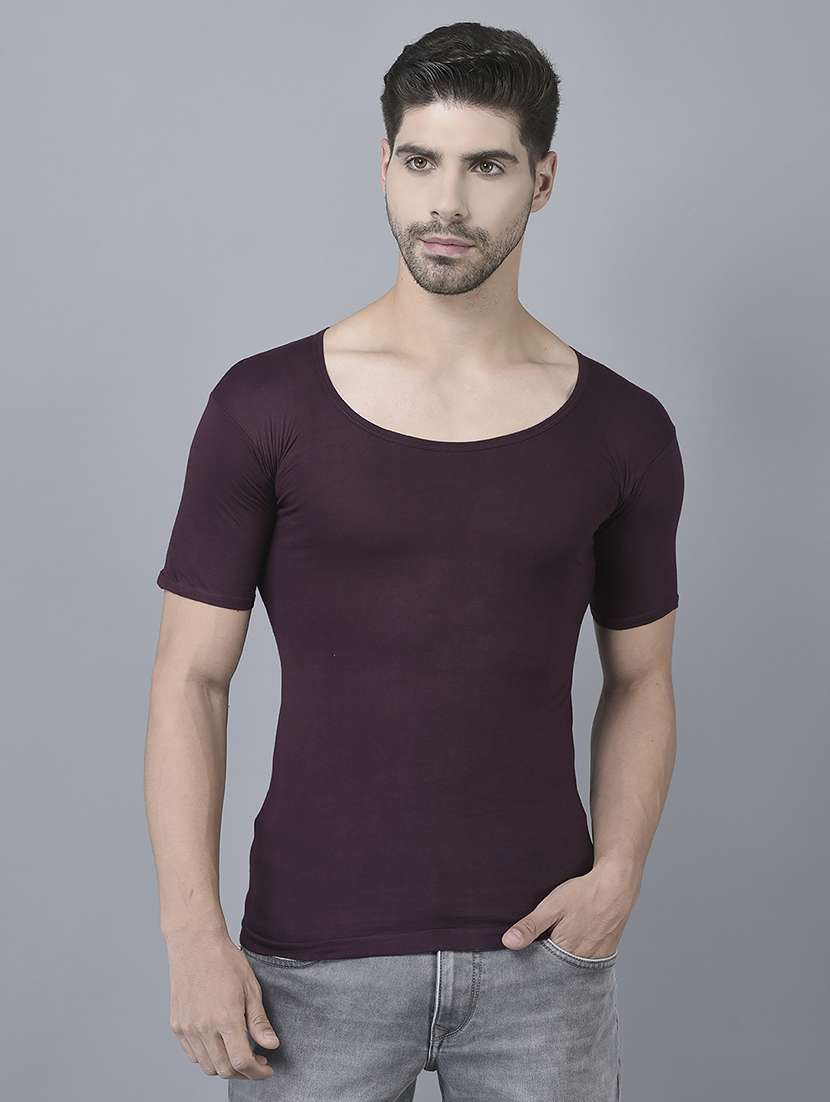 men pack of 8 solid half sleeve vest - 21579076 -  Standard Image - 1