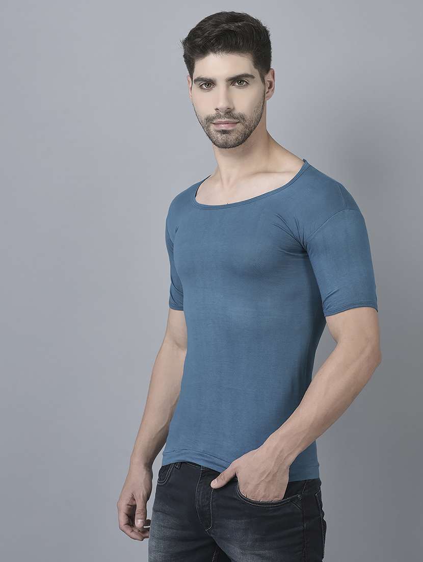 men pack of 9 solid half sleeve vest - 21579080 -  Standard Image - 1