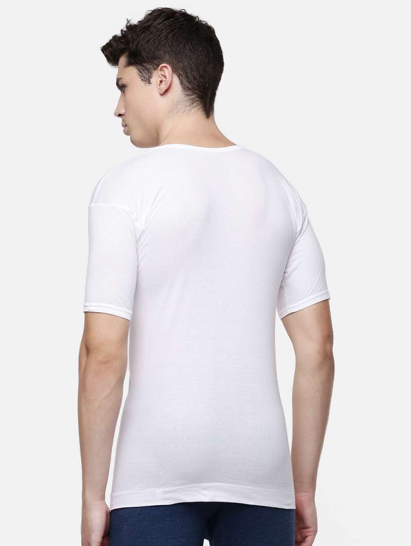 men pack of 2 solid half sleeve vest - 21579082 -  Standard Image - 1