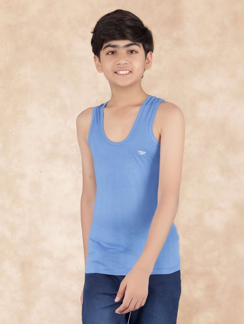 boys solid sleeveless vest combo - 21579137 -  Standard Image - 1