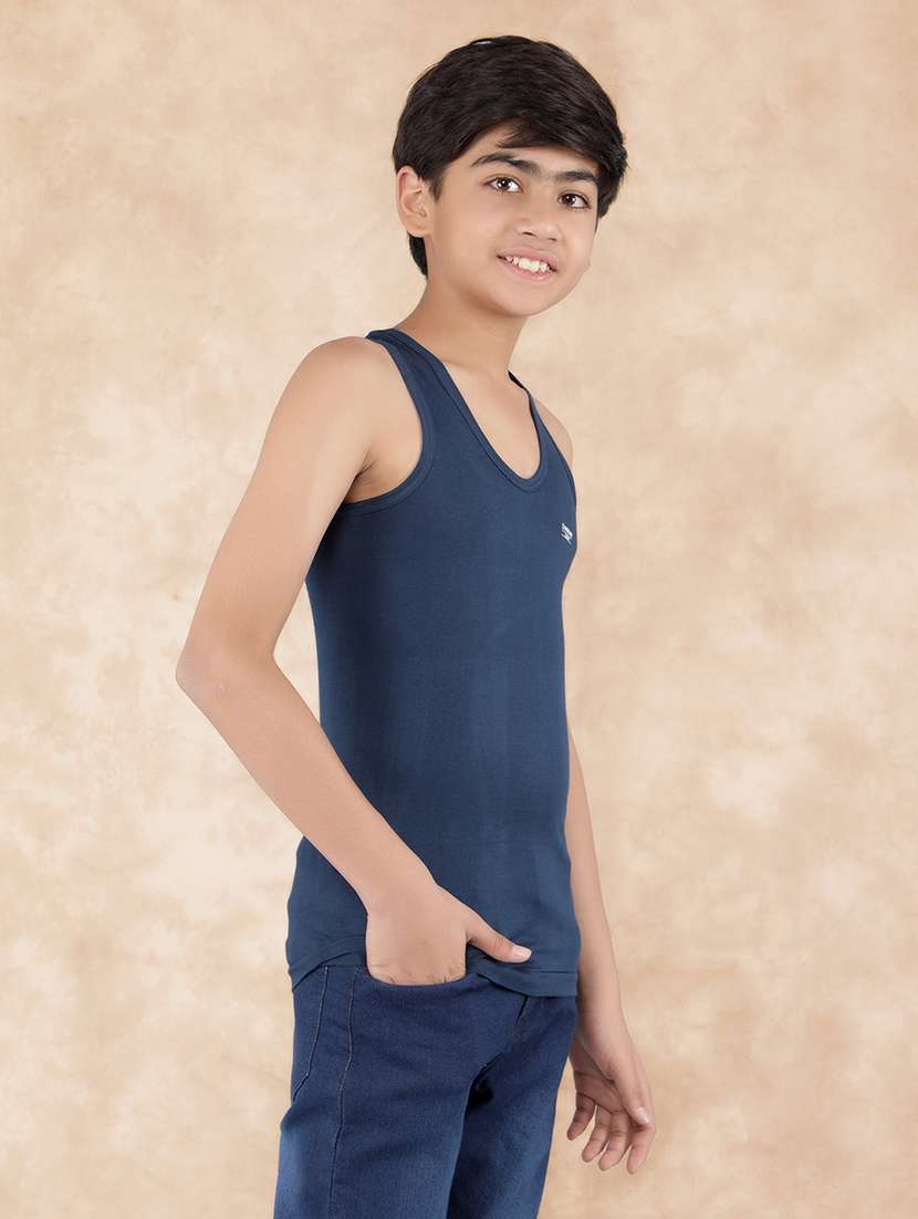 boys solid sleeveless vest combo - 21579138 -  Standard Image - 1