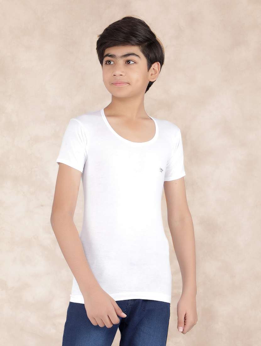 boys solid short sleeve vest combo - 21579143 -  Standard Image - 1