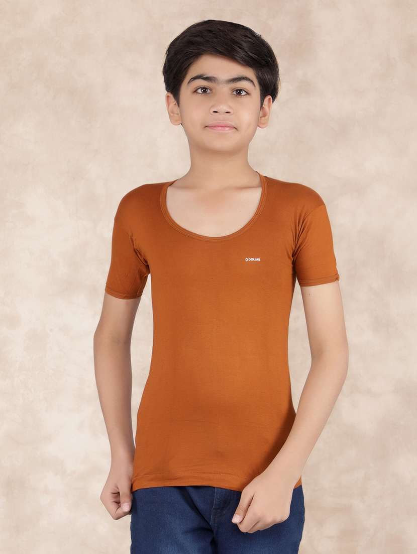 boys solid short sleeve vest combo - 21579153 -  Standard Image - 1