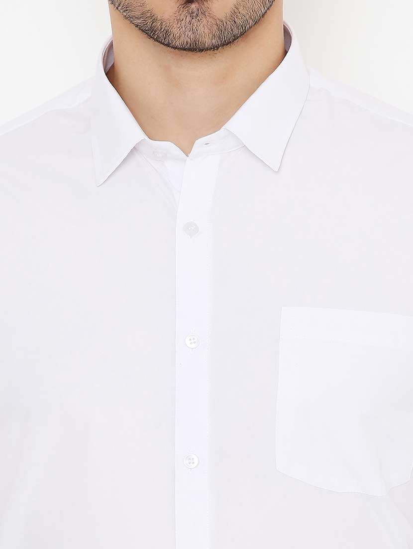 men solid collared regular fit formal shirt - 21579507 -  Standard Image - 4