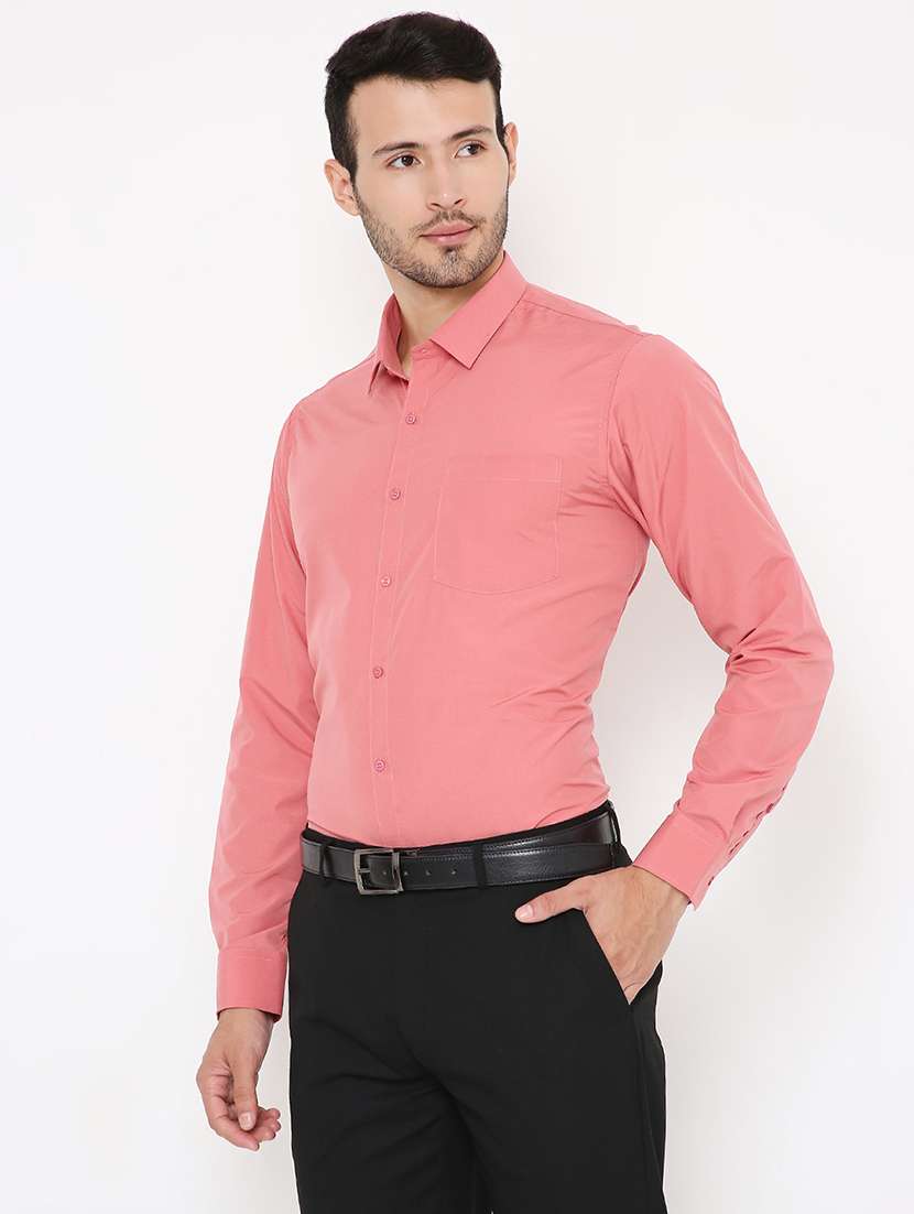 men solid slim fit formal shirt - 21579509 -  Standard Image - 1