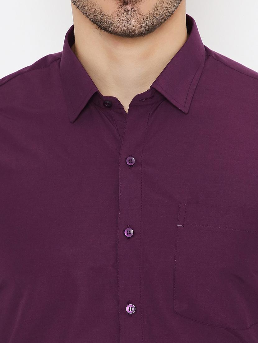 men solid collared regular fit formal shirt - 21579512 - Standard Image - 4