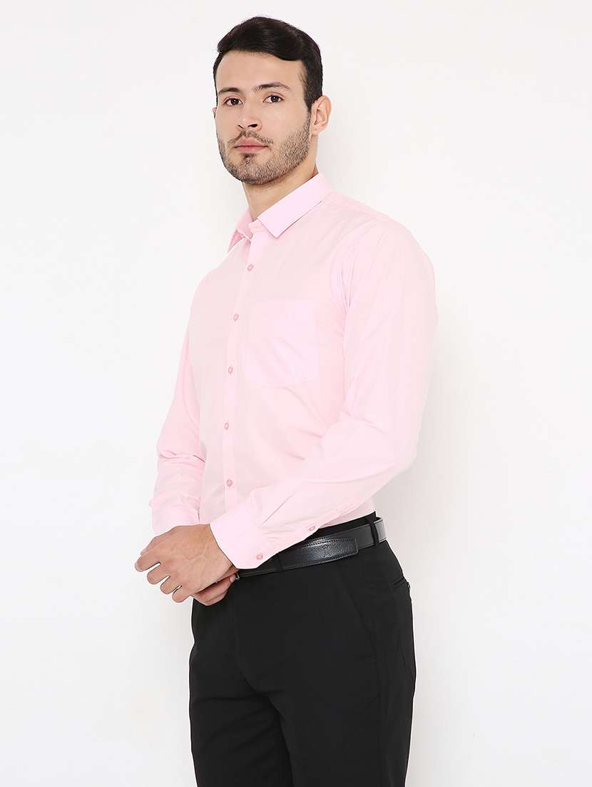 men solid slim fit formal shirt - 21579517 - Standard Image - 1