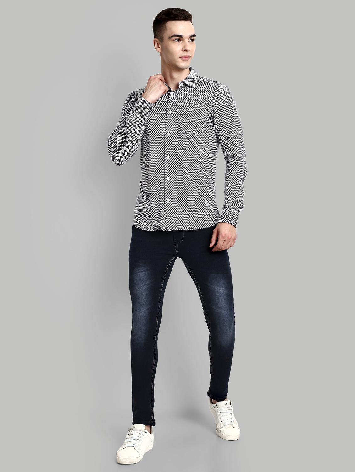 men printed long sleeve casual shirt - 21579527 - Standard Image - 4