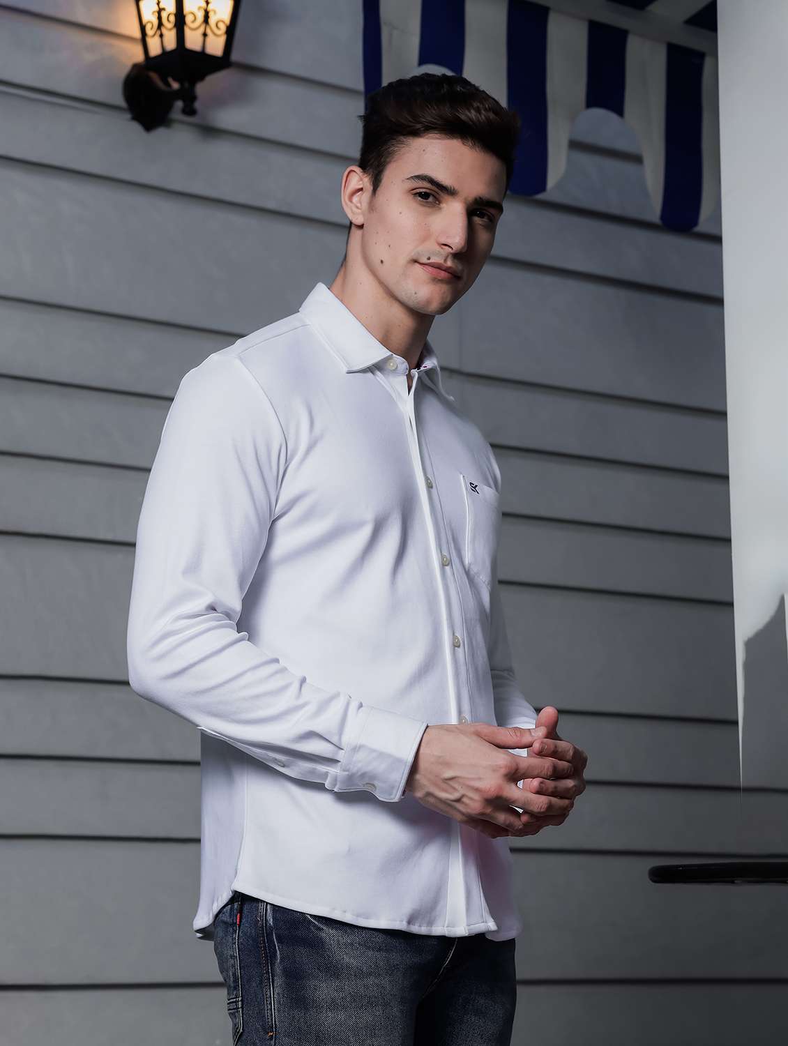 men solid long sleeve casual shirt - 21579534 -  Standard Image - 1