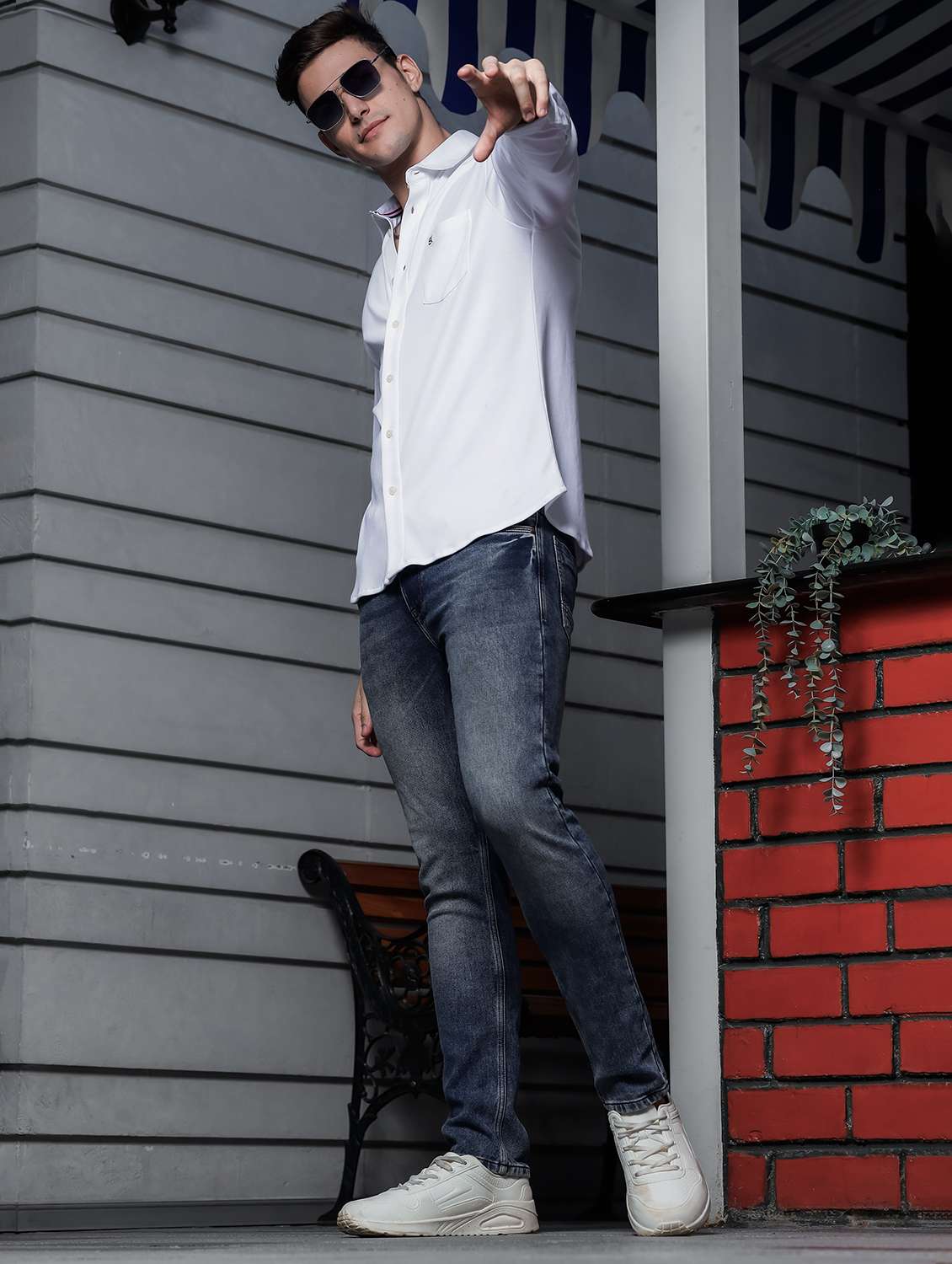 men solid long sleeve casual shirt - 21579534 -  Standard Image - 4