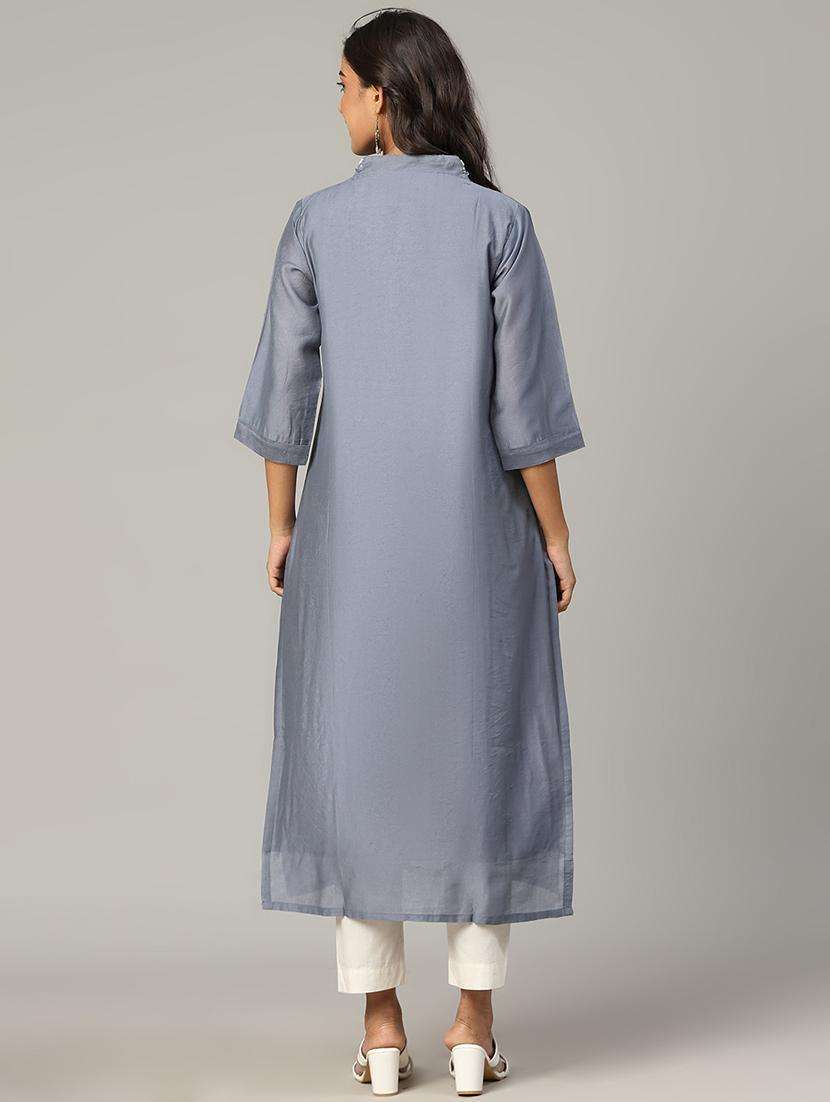 women tie & dye three quarter sleeve a-line kurta - 21579539 -  Standard Image - 4