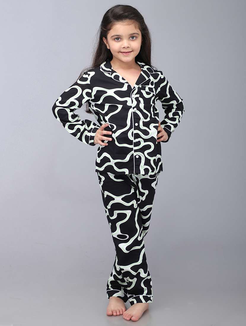 girl printed nightwear pyjama set - 21579544 -  Standard Image - 1