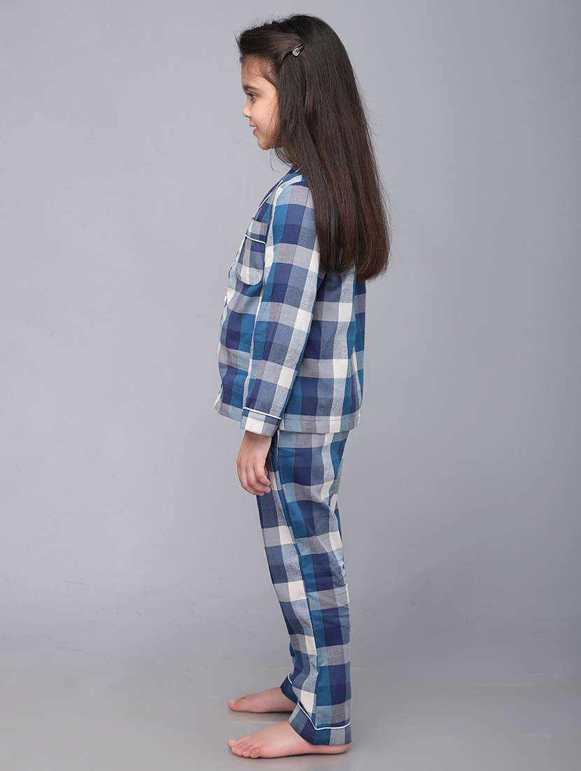 girl checks nightwear pyjama set - 21579569 -  Standard Image - 1