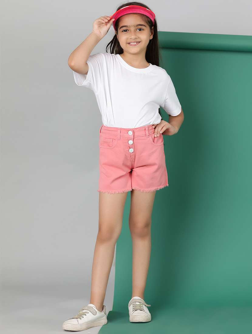 girls solid shorts - 21579914 -  Standard Image - 4