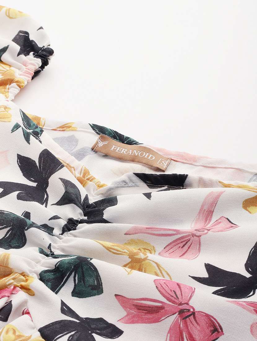 women printed short sleeves a-line top - 21579960 -  Standard Image - 4