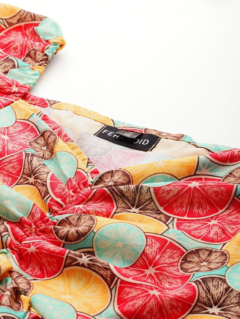 women printed short sleeves a-line top - 21579967 - Standard Image - 4