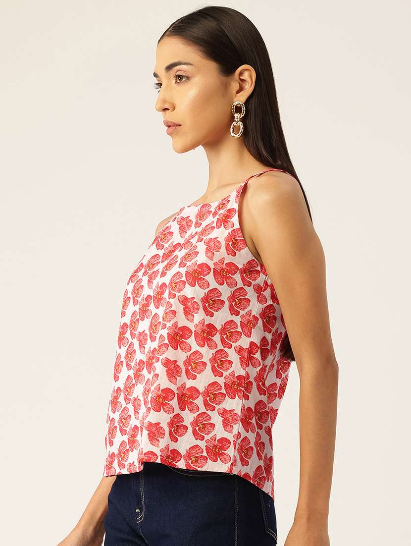 women printed sleeveless straight top - 21579979 -  Standard Image - 1