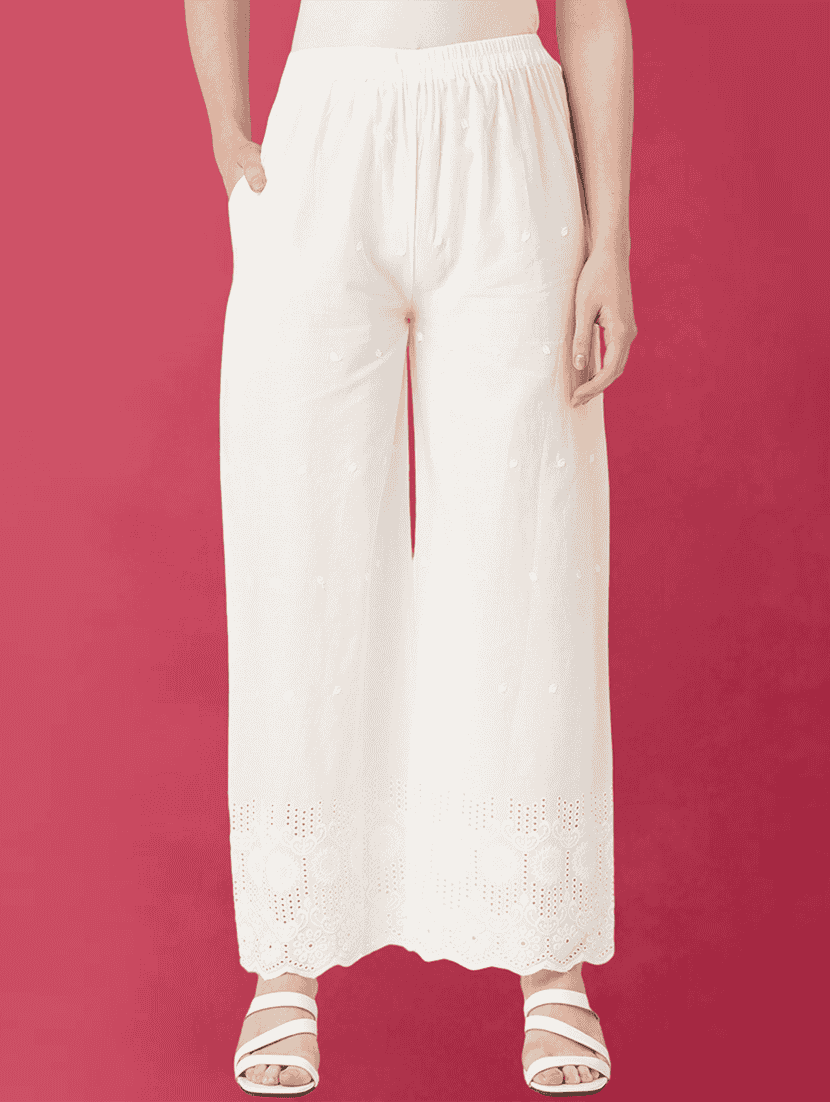 women self design flared palazzo