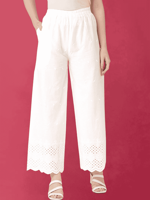 women self design flared palazzo - 21579988 - Standard Image - 0