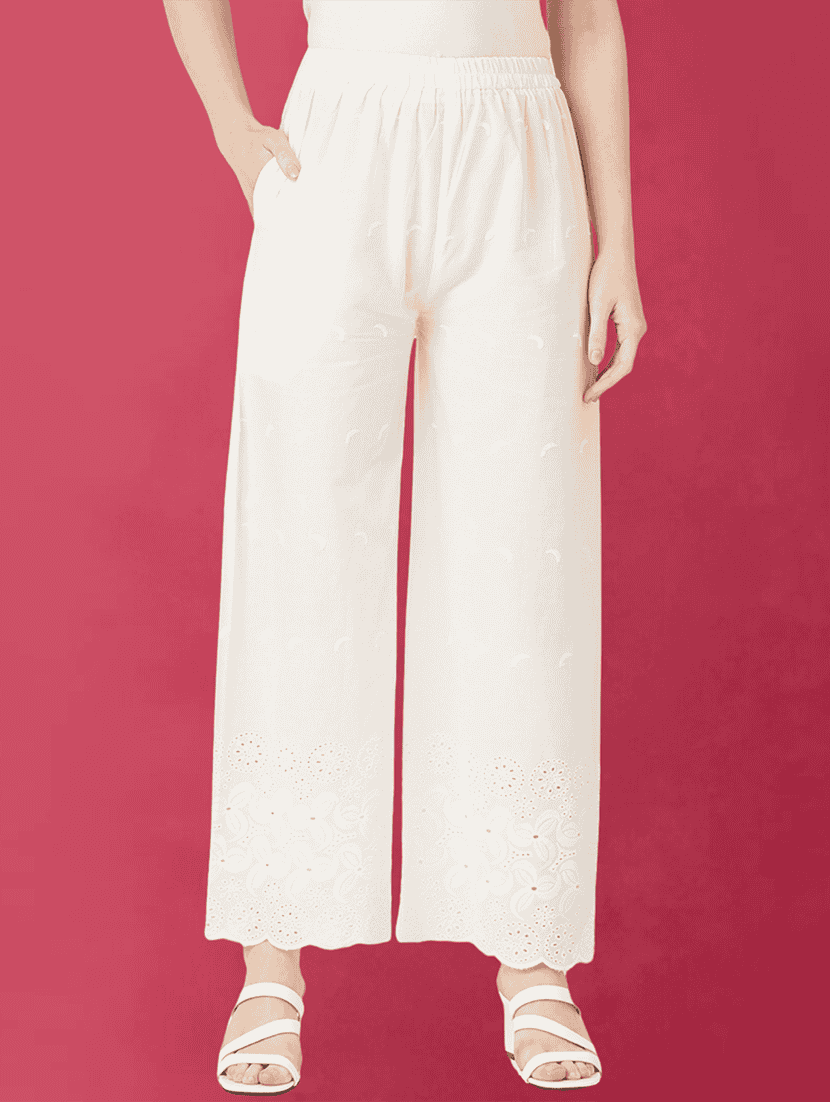 women self design flared palazzo