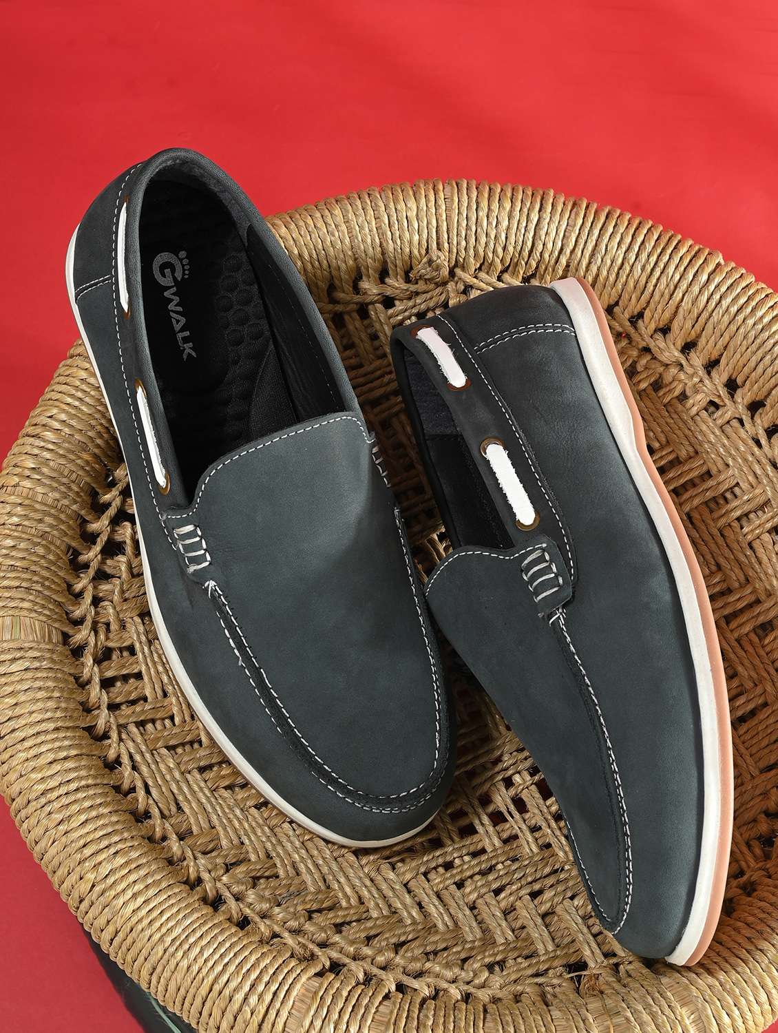 men navy blue slip on loafer - 21580018 - Zoom Image - 0