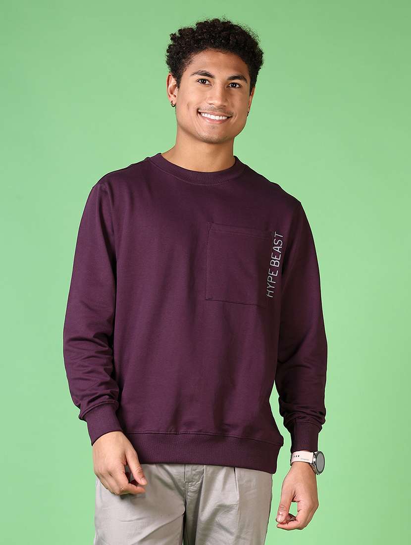 men round neck long sleeve sweatshirt