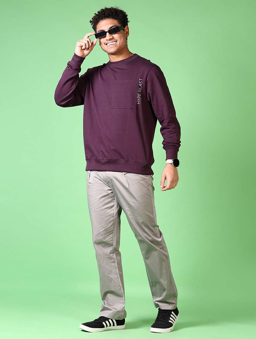 men round neck long sleeve sweatshirt - 21580075 -  Standard Image - 4