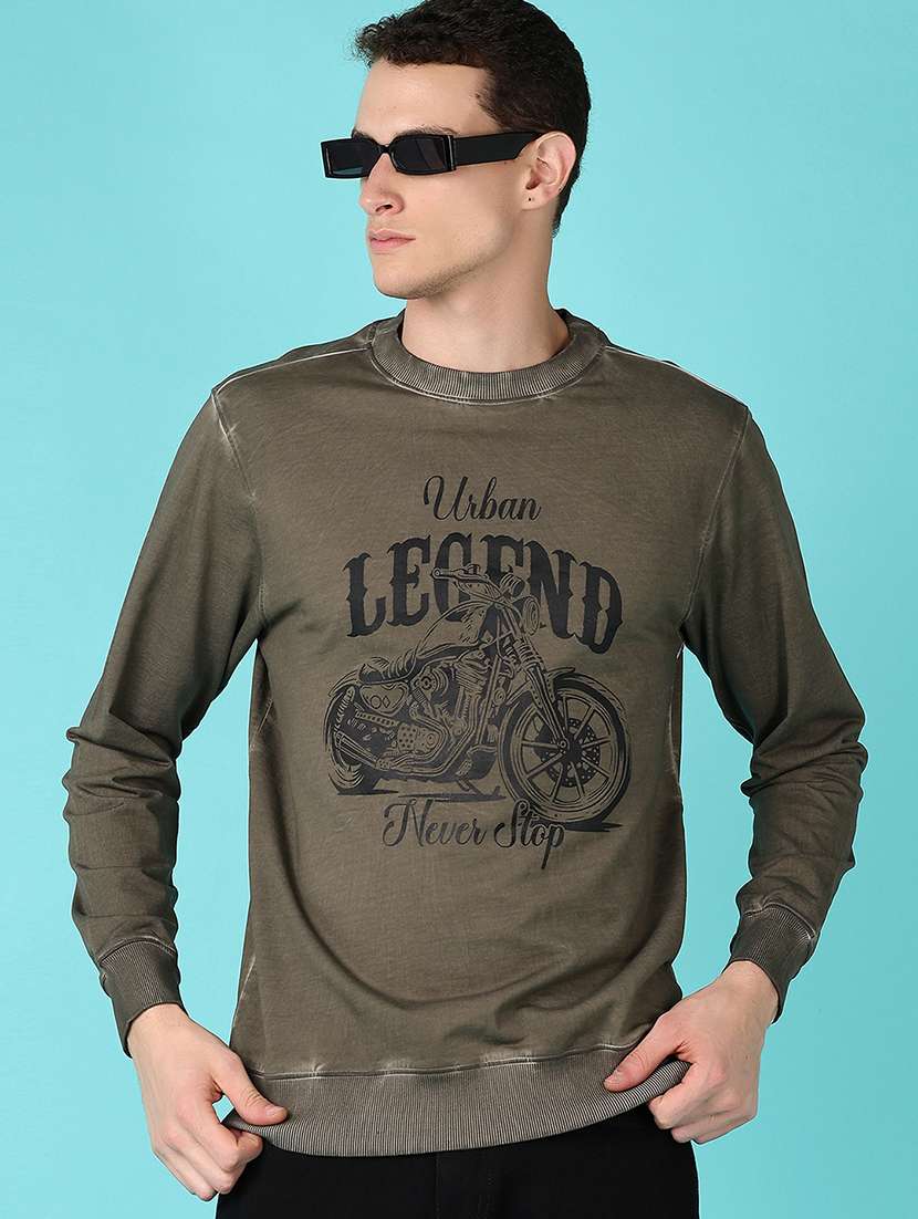 men front print long sleeve sweatshirt - 21580076 -  Standard Image - 1