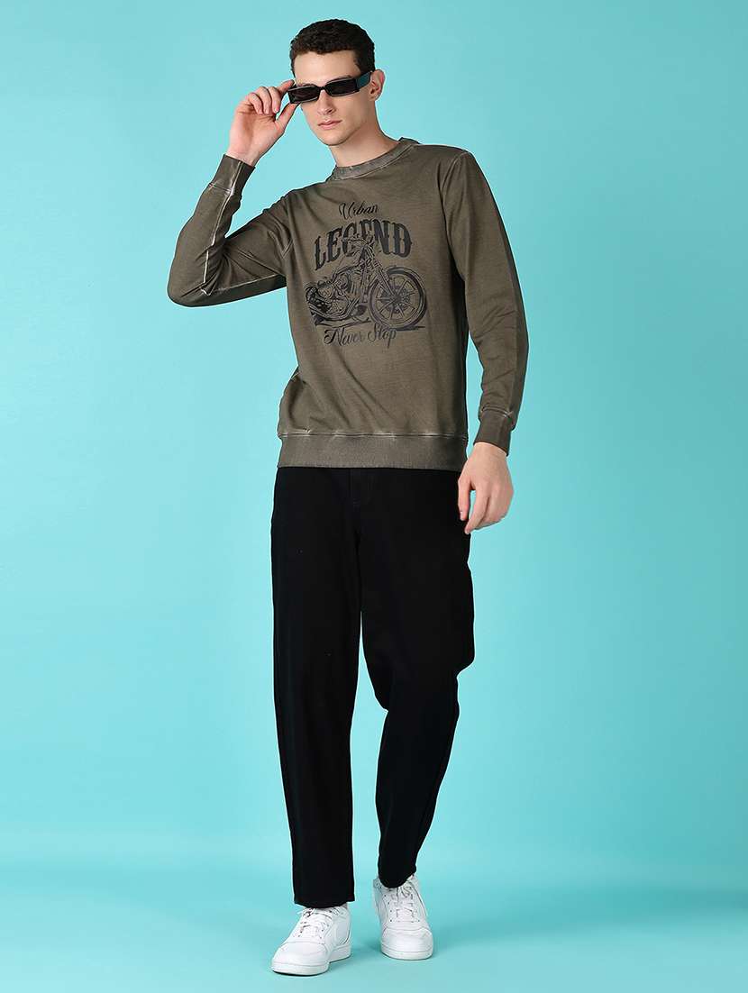 men front print long sleeve sweatshirt - 21580076 -  Standard Image - 4