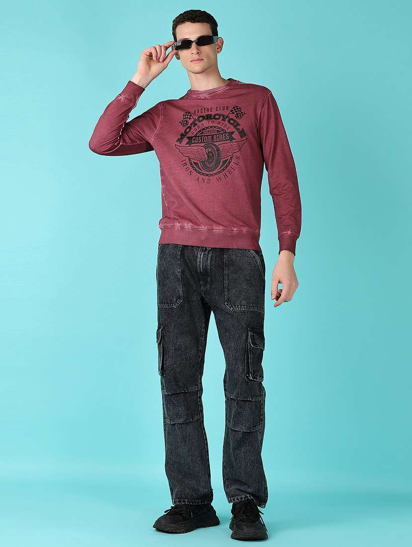 men front print long sleeve sweatshirt - 21580077 -  Standard Image - 4