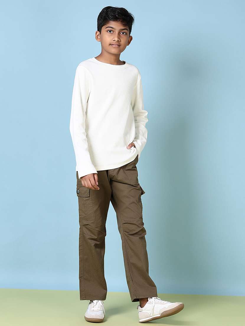 boys long sleeves plain t-shirt - 21580128 -  Standard Image - 4