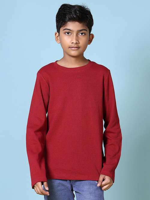 boys long sleeves plain t-shirt - 21580129 -  Standard Image - 0