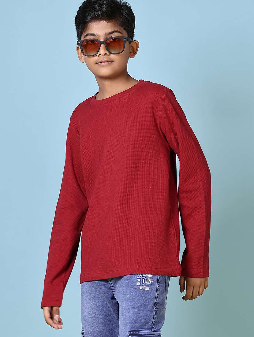 boys long sleeves plain t-shirt - 21580129 -  Standard Image - 1