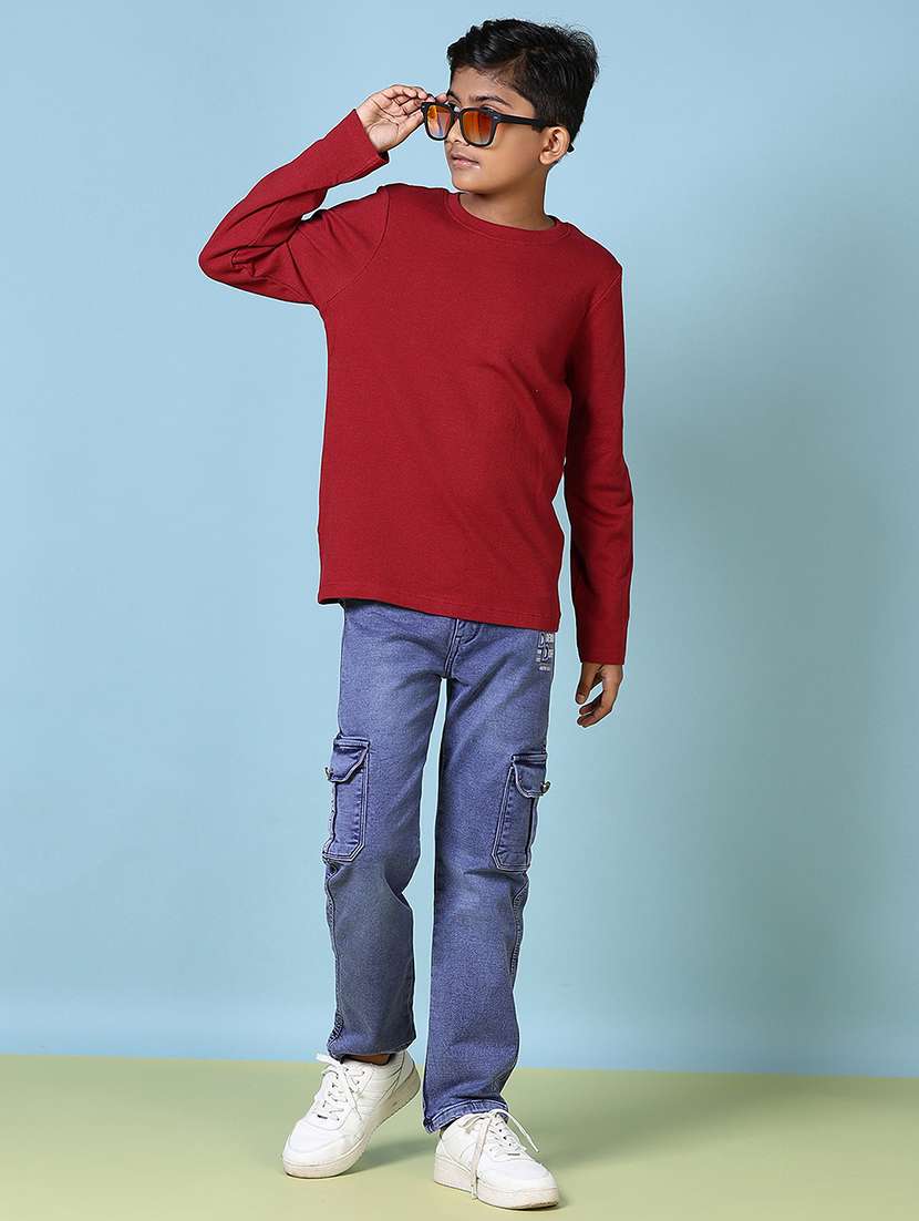 boys long sleeves plain t-shirt - 21580129 -  Standard Image - 4