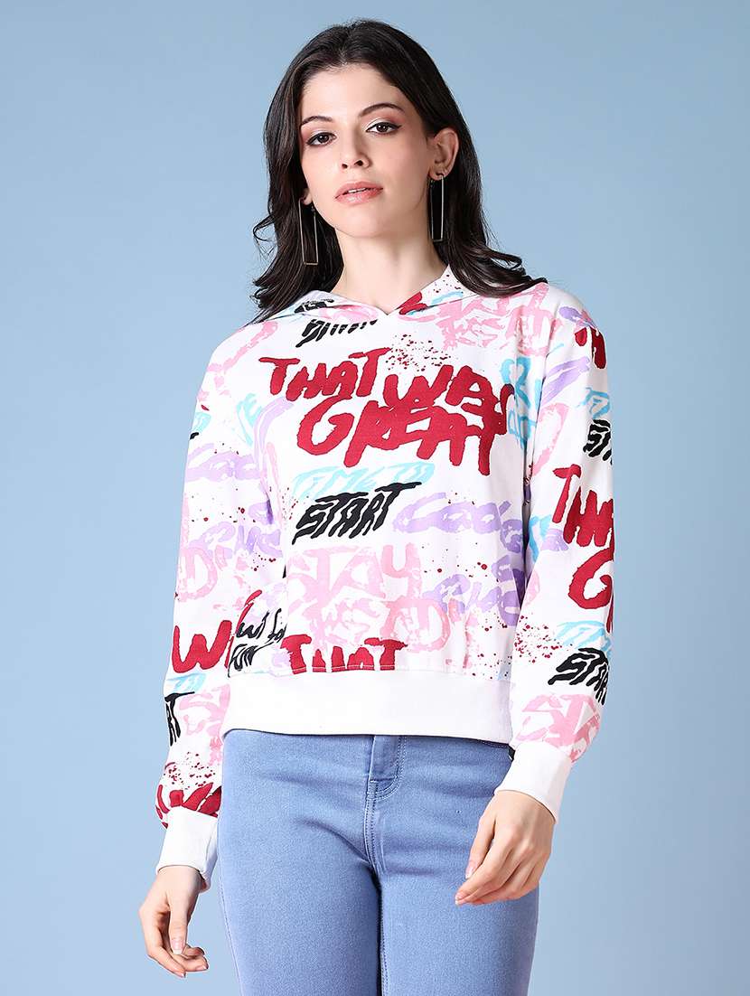 off white spun fleece sweatshirt - 21580169 -  Standard Image - 1