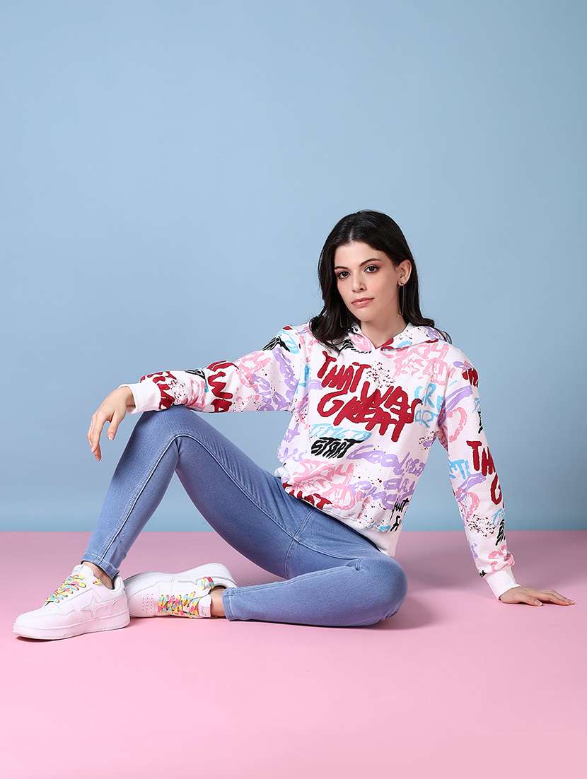 off white spun fleece sweatshirt - 21580169 - Standard Image - 4