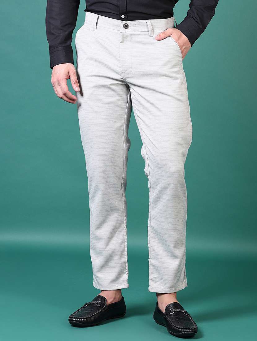 men mid rise textured chinos
