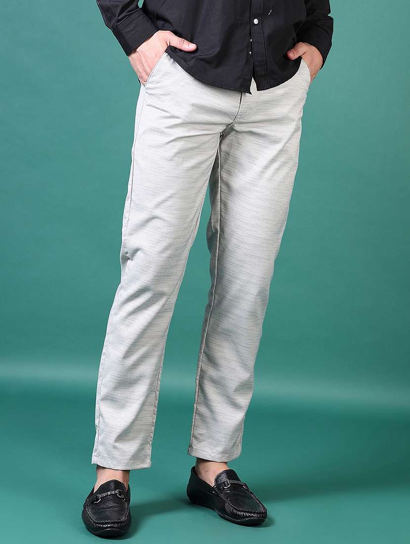 men mid rise textured chinos - 21580185 -  Standard Image - 1