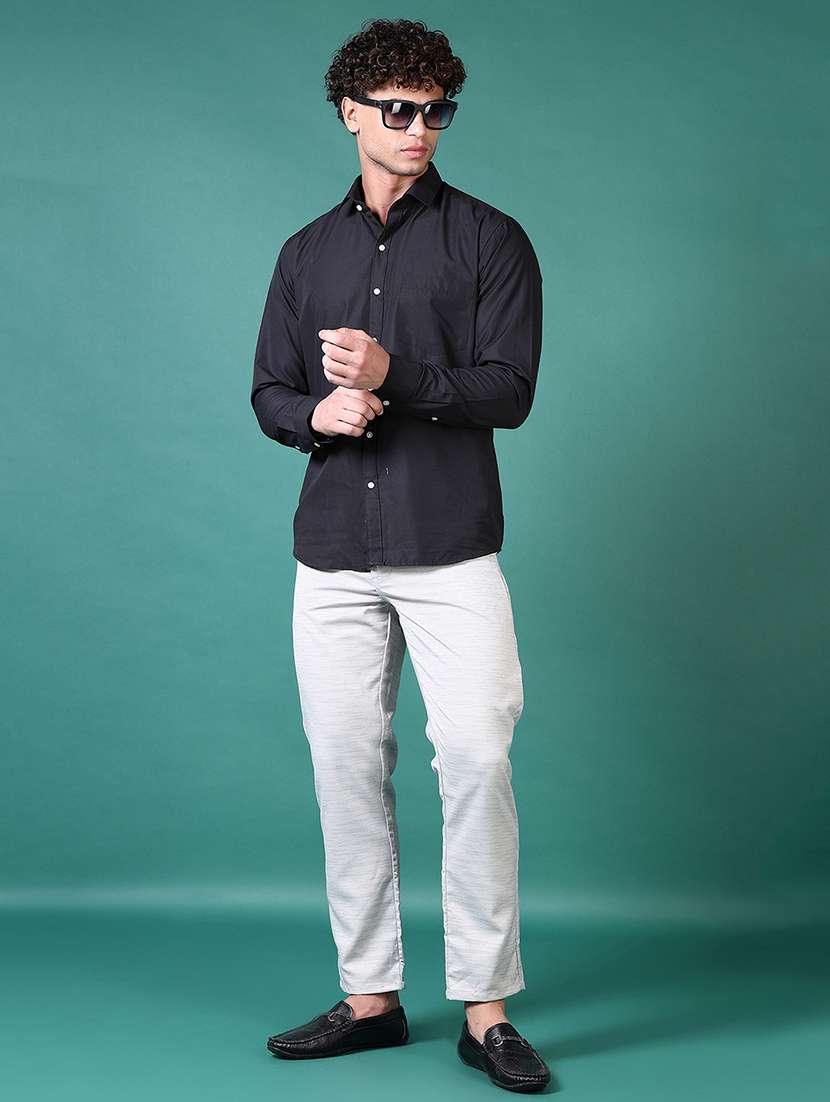 men mid rise textured chinos - 21580185 -  Standard Image - 4