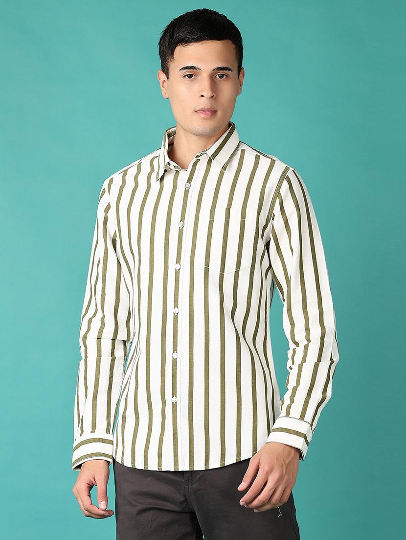men long sleeves striped casual shirt - 21580883 - Zoom Image - 0