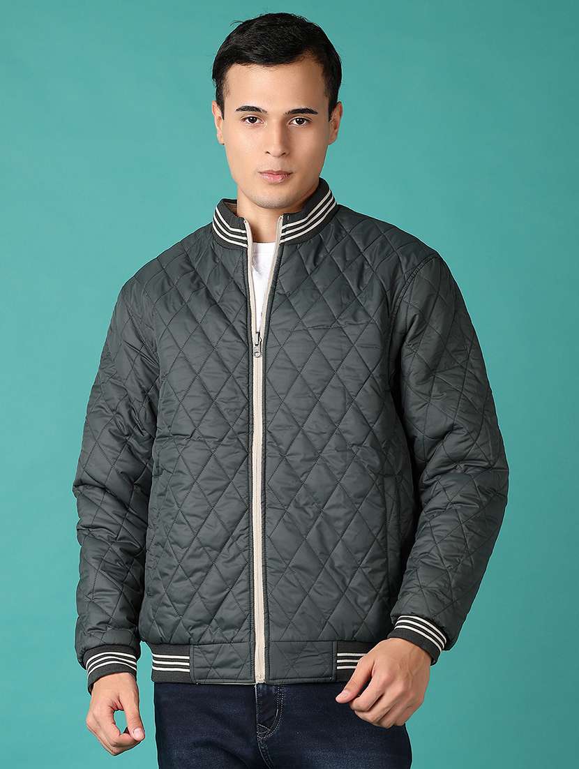 men solid long sleeve bomber jacket - 21580885 -  Standard Image - 1