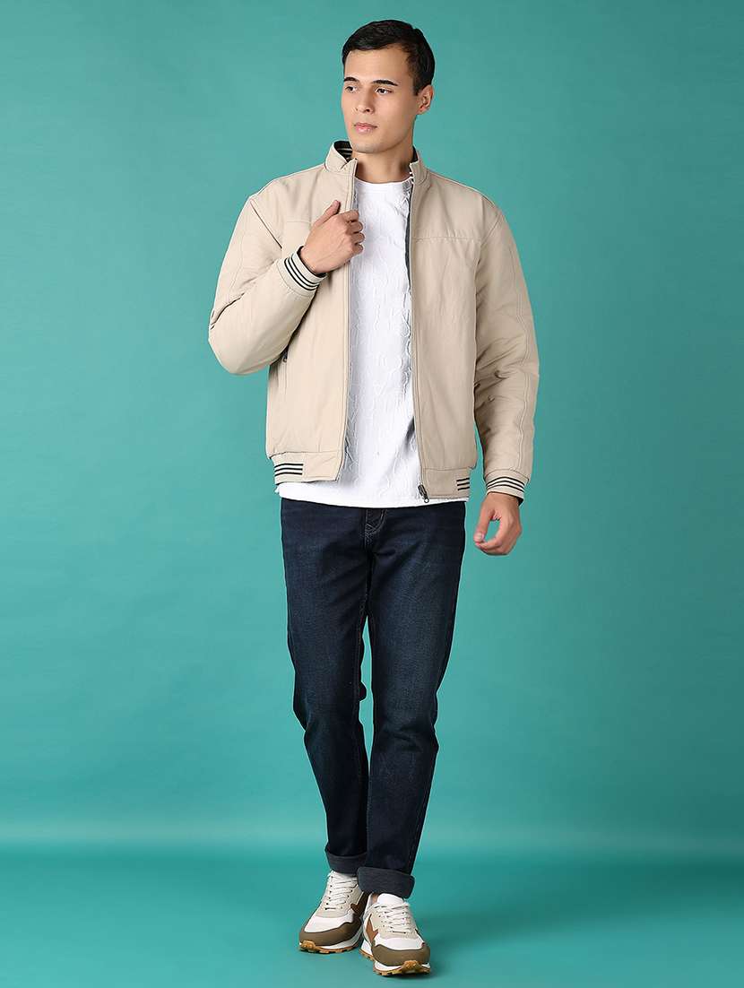 men solid long sleeve bomber jacket - 21580885 -  Standard Image - 4