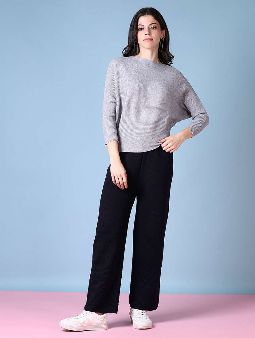 women navy blue solid palazzo - 21580914 -  Standard Image - 4