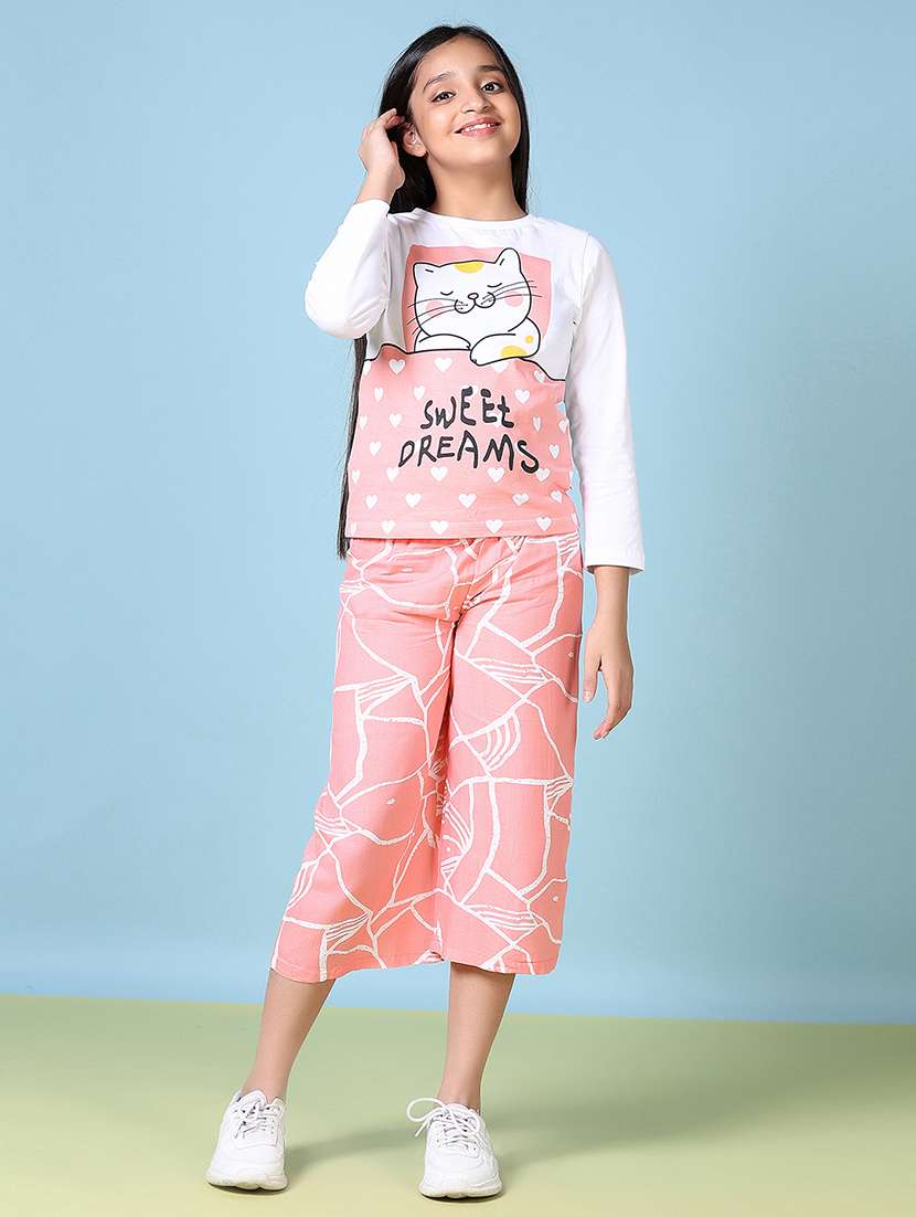 girls printed mid rise culottes - 21580920 -  Standard Image - 4